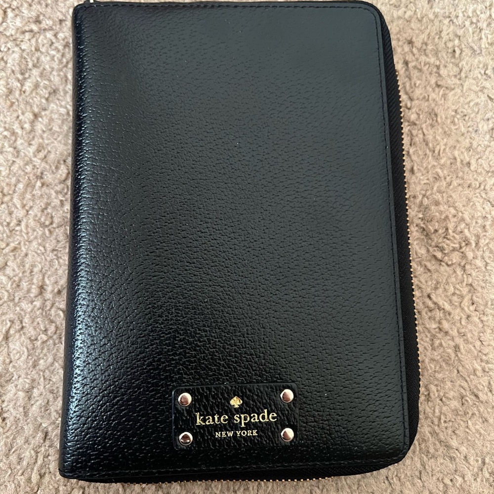Kate Spade Black Textured Wallet Planner